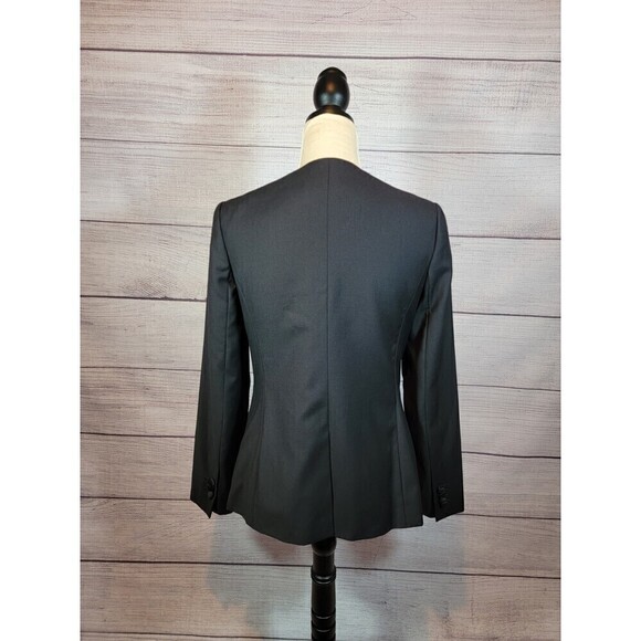 Brooks brothers shoulder pads button up blazer black size 8 - Picture 3 of 9